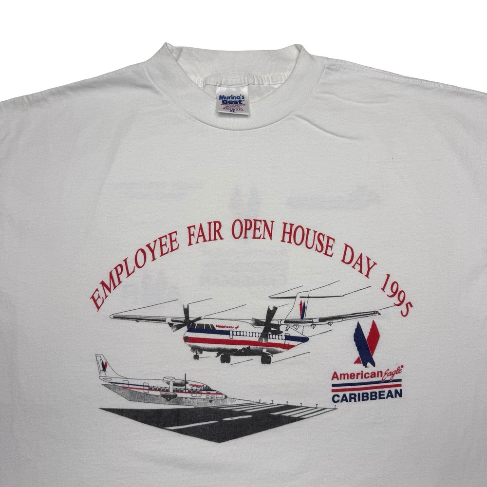Vintage 90s American Eagle Caribbean Airlines plane employee shirt